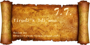 Tirpák Tímea névjegykártya